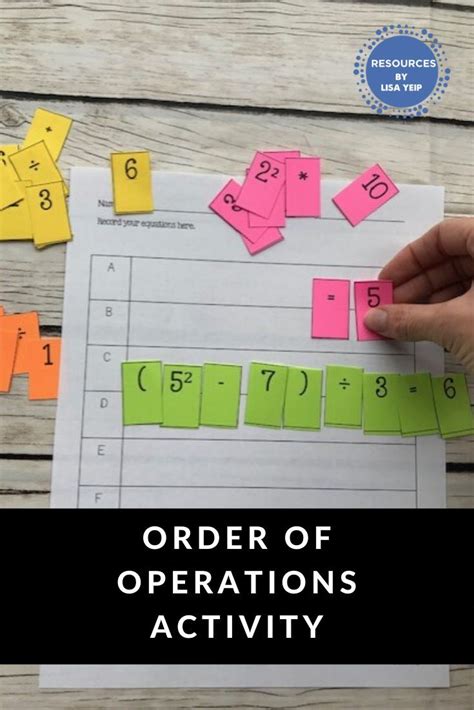 Order Of Operations Hands On Activities   Problem Solving Order Of Operations - Order Of Operations Hands On Activities