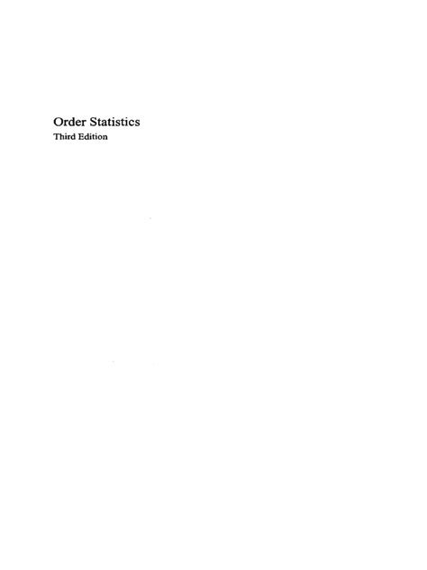 order statistics david
