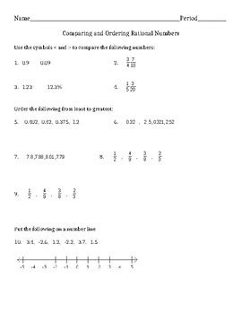 Ordering For Rational Numbers Independent Practice Worksheet The Rational Number System Worksheet Answers - The Rational Number System Worksheet Answers