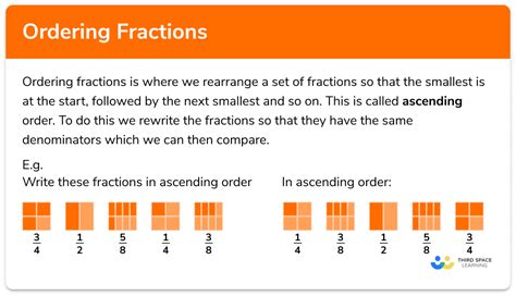 Ordering Fractions Gcse Maths Steps Examples Amp Worksheet Fraction Smallest To Biggest - Fraction Smallest To Biggest