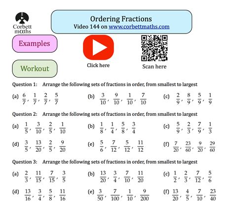 Ordering Fractions How To Order Fractions With Unlike Ordering Fractions With Unlike Denominators - Ordering Fractions With Unlike Denominators