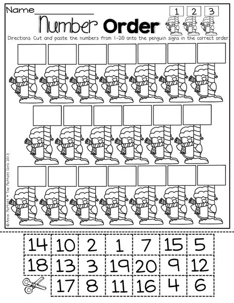 Ordering Numbers 0 20 Cut And Paste Activity Kindergarten 0 20 Worksheet - Kindergarten 0-20 Worksheet