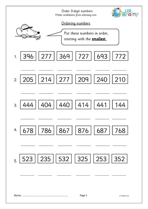 Ordering Numbers To 1000   Order Numbers To 1000 - Ordering Numbers To 1000