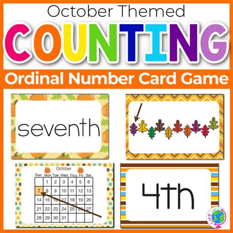 Ordinal Number Card Games 1st 10th October Theme Ordinal Numbers 120 - Ordinal Numbers 120