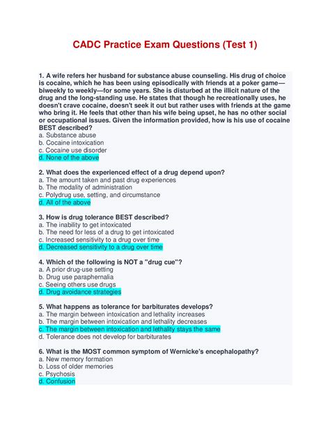 oregon cadc 1 practice test