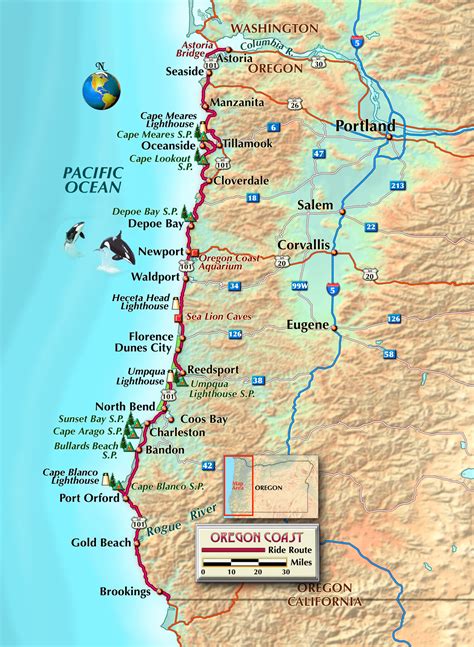 oregon coast map