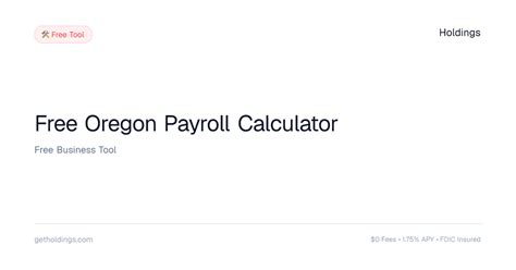 oregon payroll calculator