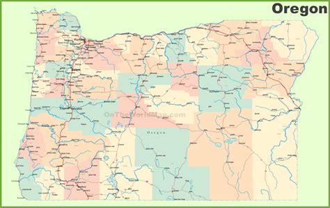 Oregon Printable Map