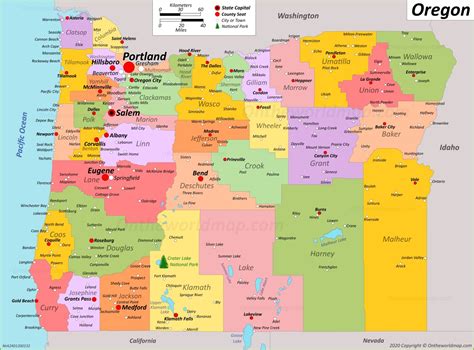 oregon state map usa