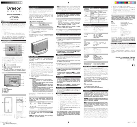 Download Oregon Scientific Rar601 User Guide 
