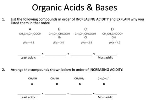 Organic Acids And Bases Practice Problems Chemistry Steps Acid Base Reactions Worksheet - Acid Base Reactions Worksheet
