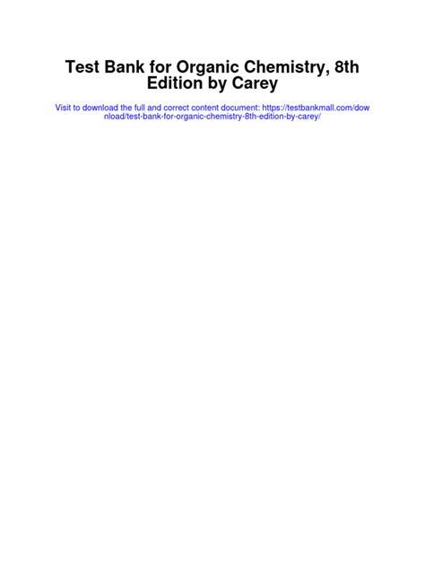 Full Download Organic Chemistry Carey 8Th Edition Test Bank 
