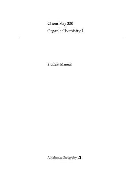 Full Download Organic Chemistry I Athabasca University 