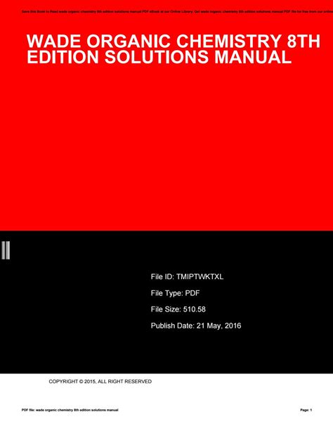 Read Online Organic Chemistry Wade 8Th Edition Solutions Manual Download 