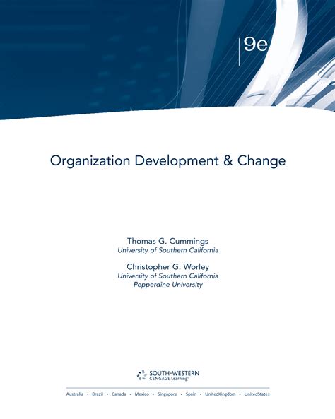 Read Online Organization Development Change 9Th Edition 