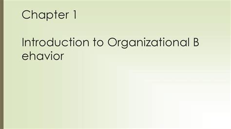 organizational b ehavior