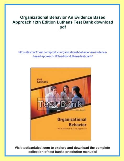Organizational Behavior 12th Edition Test Bank