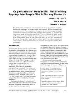 organizational research determining appropriate sample size