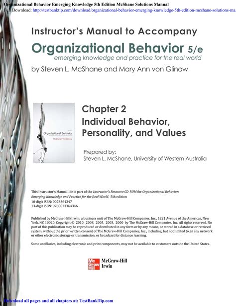Download Organizational Behavior Mcshane 5Th Edition File Type Pdf 