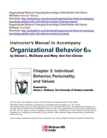 Full Download Organizational Behavior Mcshane 6Th Edition 