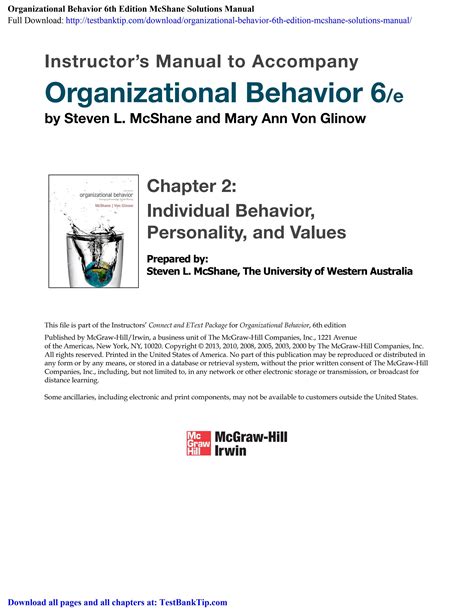 Full Download Organizational Behavior Mcshane 6Th Edition 