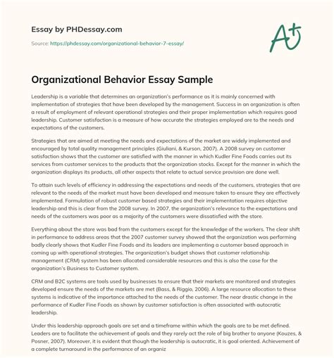 Download Organizational Behavior Paper Ideas 