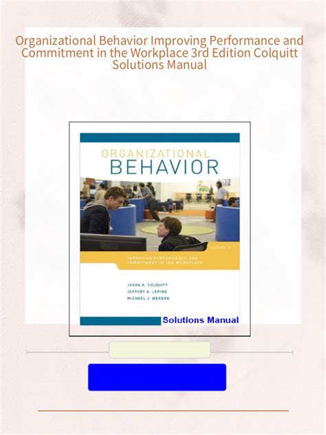 Read Online Organizational Behavior Pearson Solution Manual Free 