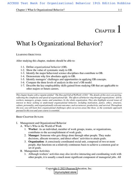 Full Download Organizational Behavior Robbins Study Guide 
