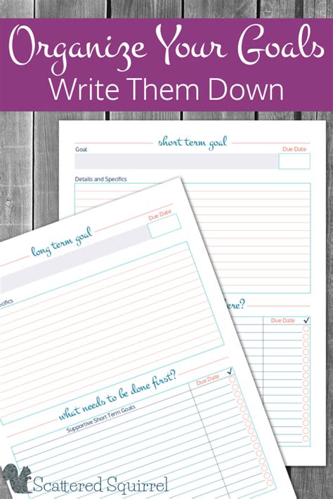 Organize Your Goals By Writing Them Down Scattered Short And Long Term Goals Worksheet - Short And Long Term Goals Worksheet
