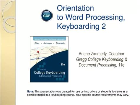Orientation To Word Processing Keyboarding 2
