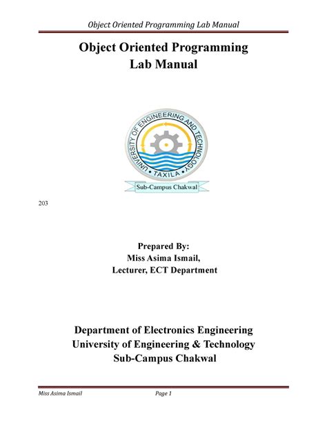 Read Online Oriented Oriented Programming Lab Manual 
