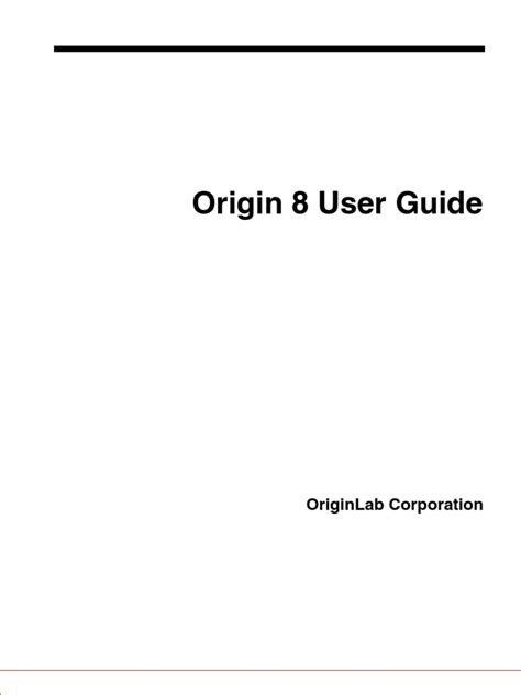Origin Pro 8 User Guide
