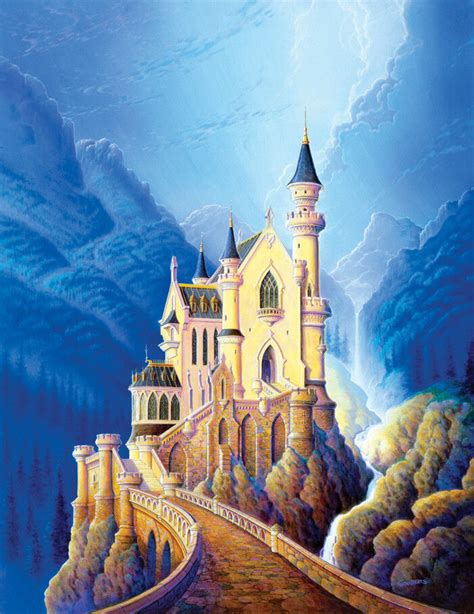Original Painting Castle Camelot Cinderella Bavarian Neuschwanstein By Souders - Vlad's Castle Slot