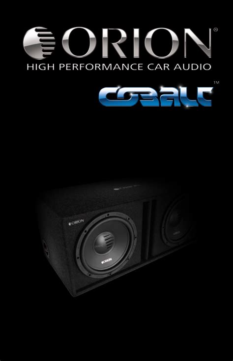Read Online Orion Subwoofers User Guide 