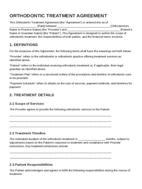 orthodontic contract sample