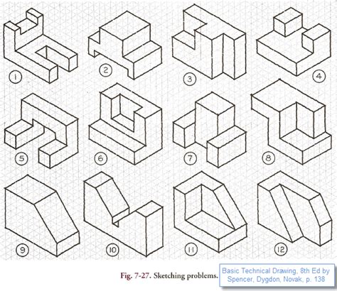 orthographic drawing practice