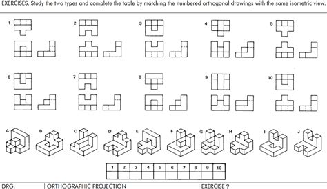 orthographic projection practice problems