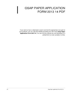 Read Online Osap Paper Application 
