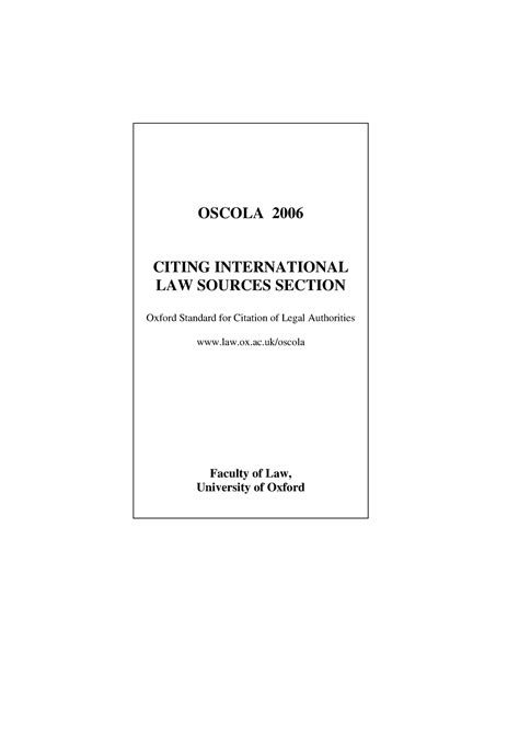 Read Oscola 2006 Citing International Law Sources Section 