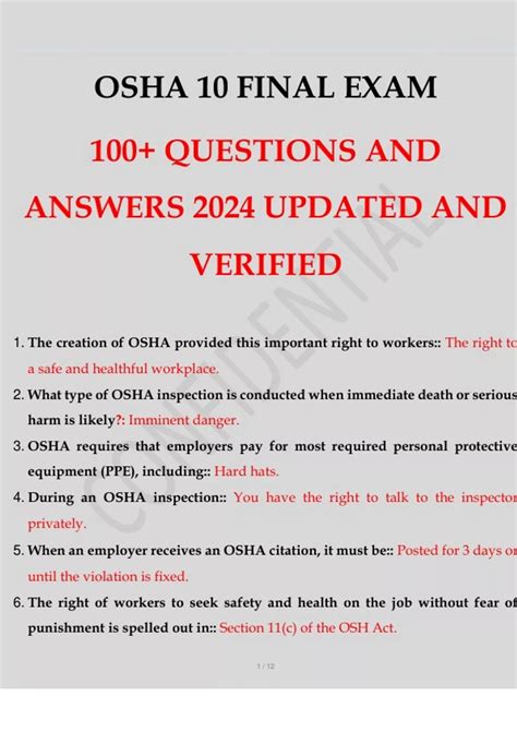 Osha 10 Practice Test