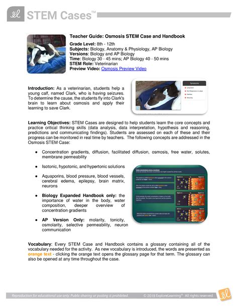 Osmosis Stem Case Gizmo Answer Key