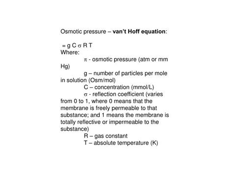Osmotic Pressure Equation