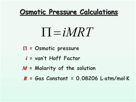Osmotic Pressure Formula Osmotic Pressure Worksheet - Osmotic Pressure Worksheet