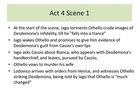 Othello Summary Act 4 Scene 1