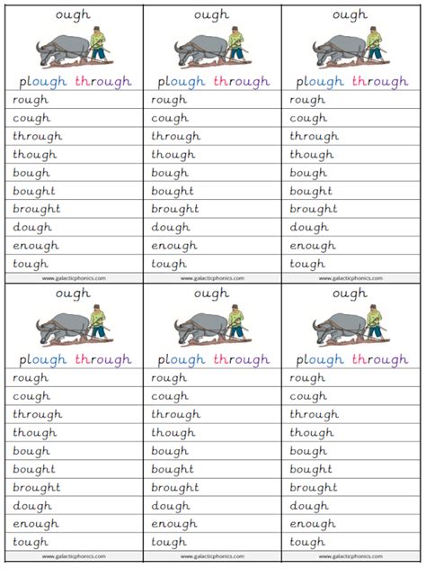 Ough Phonics Worksheets And Games Galactic Phonics Ough Words Worksheet - Ough Words Worksheet
