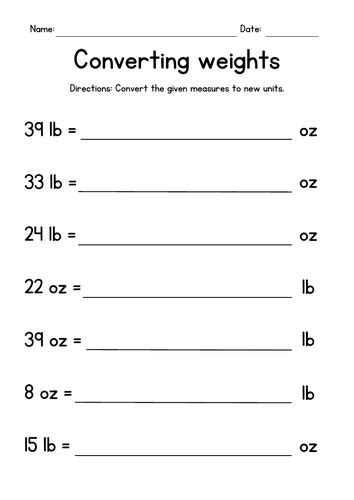 Ounces And Pounds Worksheet Teaching Resources Tpt Pounds To Ounces Worksheet - Pounds To Ounces Worksheet