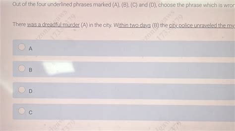 Out Of The Four Underlined Phrase Marked