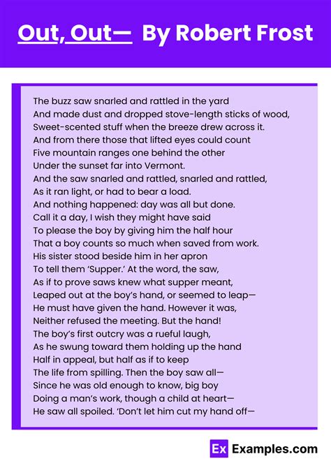 Out Out Robert Frost
