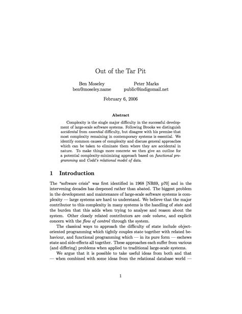 Read Out Of The Tar Pit 