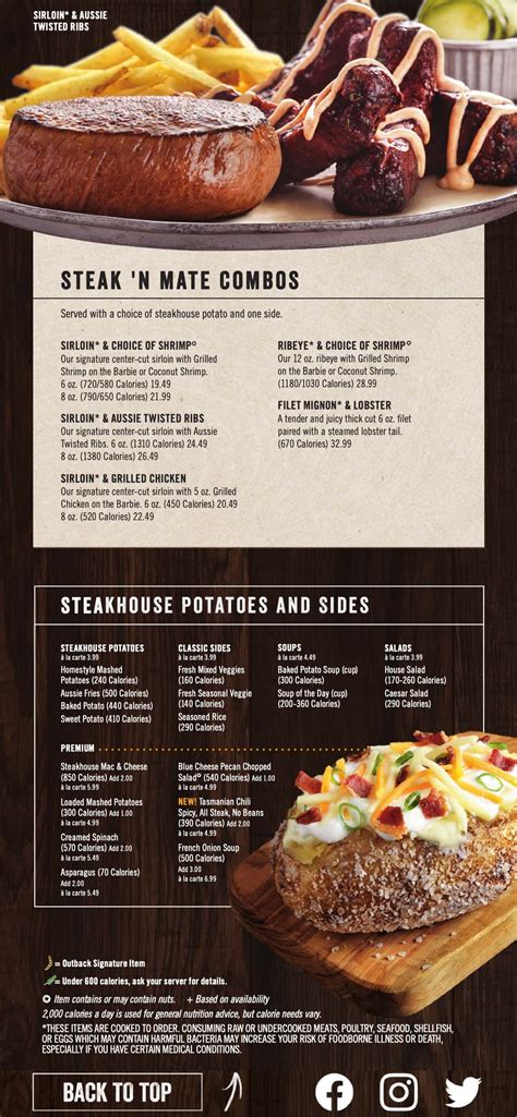 Outback Steakhouse Menu